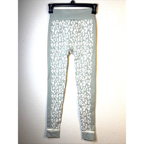 Sweaty Betty London Women's Blue Leopard Paint Jacquard Base Layer Legging Sz Sm - Picture 3 of 5